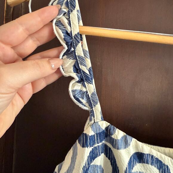 JUICY COUTURE | Y2K Vintage Hammered Silk Blue Circle Babydoll Top Size 6 - Picture 4 of 6